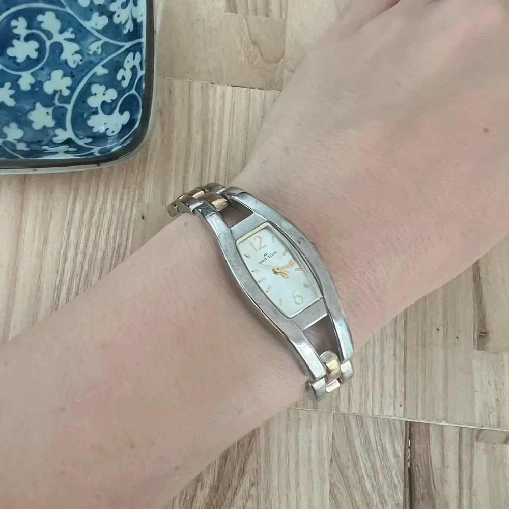 Anne Klein ladies two tone bracelet dress watch NEW BATTERY